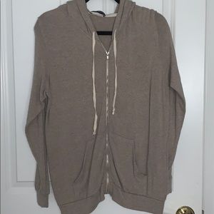 Grey zip up hoodie